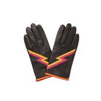 Image 1 of Mens Black Ziggy Leather Gloves