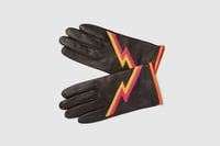 Image 3 of Mens Black Ziggy Leather Gloves