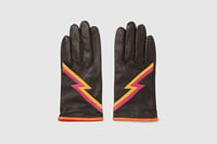 Image 4 of Mens Black Ziggy Leather Gloves