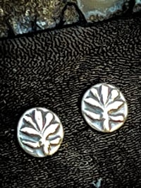 Image 2 of Fronds ~ Convertible Stud Earrings with Freshwater Pearl Attachable Shoulder Duster