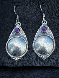 Image 1 of Intentions ~ The Crowning ~ Sterling and Amethyst Earrings