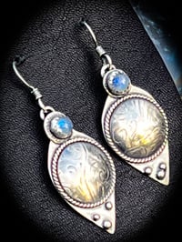 Image 2 of Intentions ~ The Crowning ~ Sterling and Moonstone Earrings