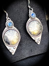 Image 3 of Intentions ~ The Crowning ~ Sterling and Moonstone Earrings