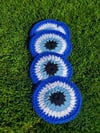 Evil Eye Crochet Coaster 