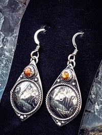 Image 2 of Intentions ~ The Crowning  Sterling and Sunstone Earrings