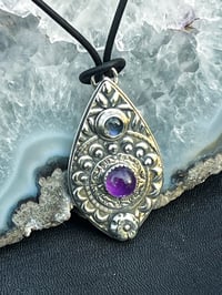 Image 4 of Bloom! ~ Sterling Silver, Amethyst and Moonstone Necklace