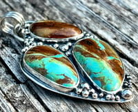 Image 2 of Estuary ~ Sterling Silver and Kingman Desert Sky Turquoise Necklace