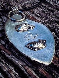 Image 4 of Estuary ~ Sterling Silver and Kingman Desert Sky Turquoise Necklace