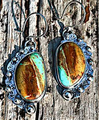 Image 1 of Estuary ~ Sterling Silver and Kingman Desert Sky Turquoise Earrings