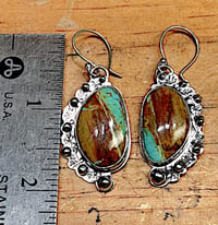 Image 2 of Estuary ~ Sterling Silver and Kingman Desert Sky Turquoise Earrings