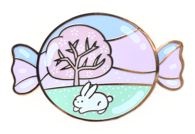 Sakura Bunny Crystal Candy Pin