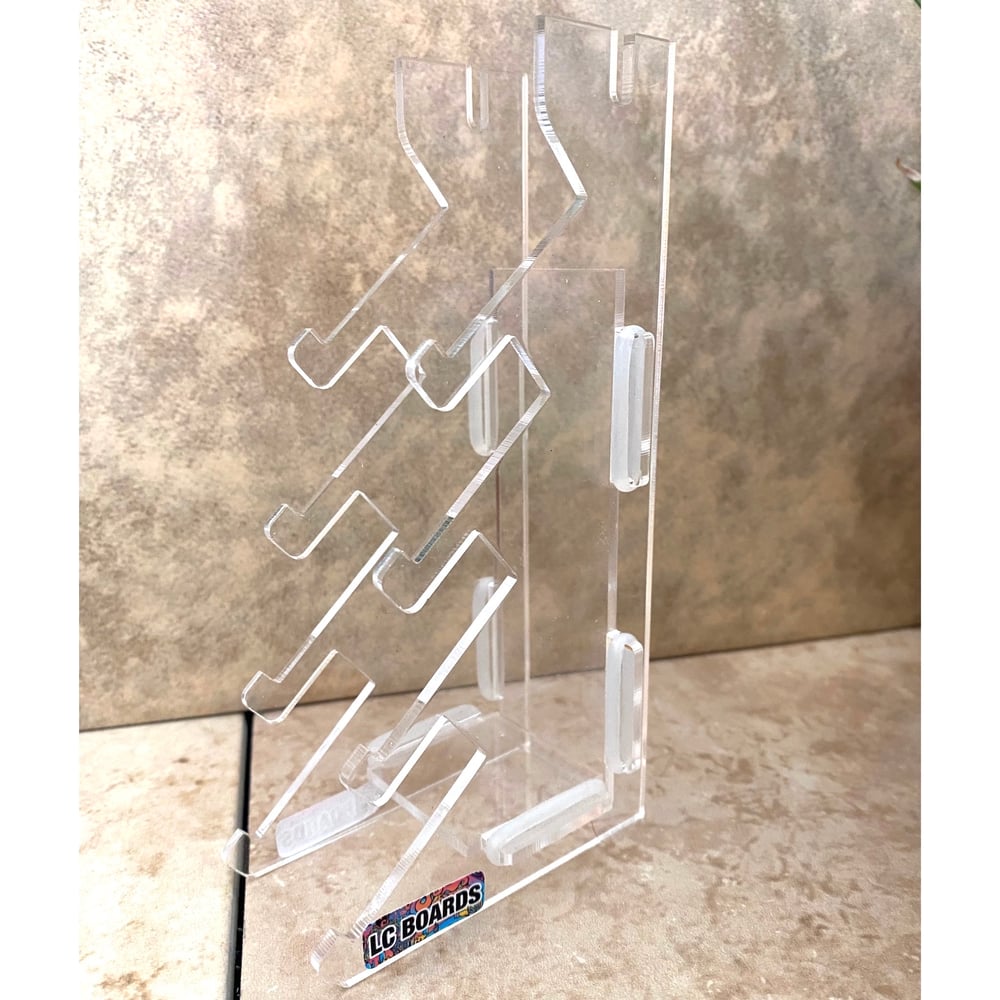 LC BOARDS FINGERBOARD BOARD RACK CLEAR HOLDS 5 FINGERBOARDS