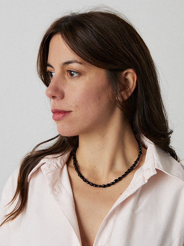 Image of COLLIER CARMEN EN AGATE NOIRE