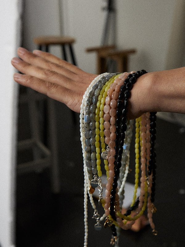 Image of COLLIER CARMEN EN AGATE NOIRE