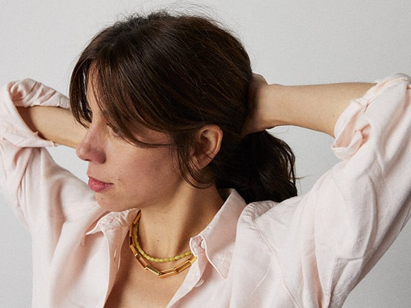 Image of COLLIER CARMEN EN JADE LEMON