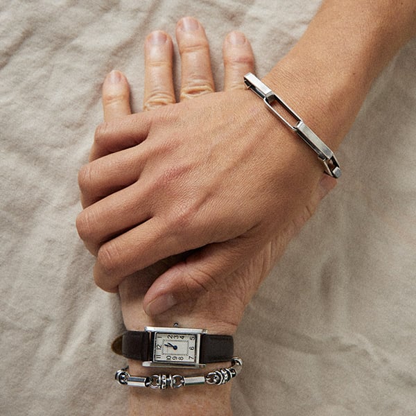 Image of BRACELET CANDICE PLAQUÉ ARGENT VIEILLI