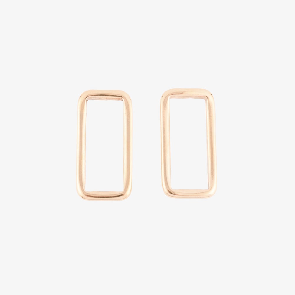 Image of BOUCLES D’OREILLES RUBEN RECTANGLES PLAQUÉES OR