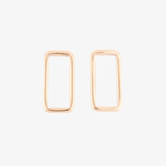 Image of BOUCLES D’OREILLES RUBEN RECTANGLES PLAQUÉES OR