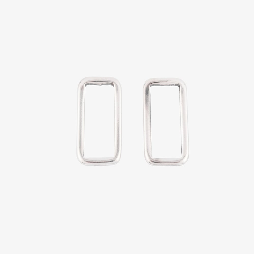 Image of BOUCLES D’OREILLES RUBEN RECTANGLES PLAQUÉES ARGENT