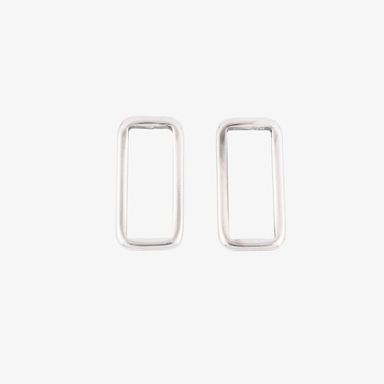 Image of BOUCLES D’OREILLES RUBEN RECTANGLES PLAQUÉES ARGENT