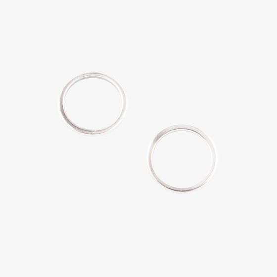 Image of BOUCLES D’OREILLES RUBEN RONDES PLAQUÉES ARGENT