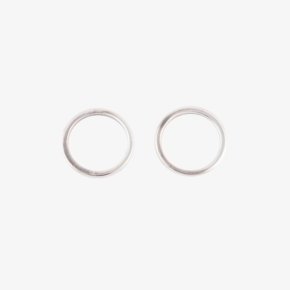 Image of BOUCLES D’OREILLES RUBEN RONDES PLAQUÉES ARGENT