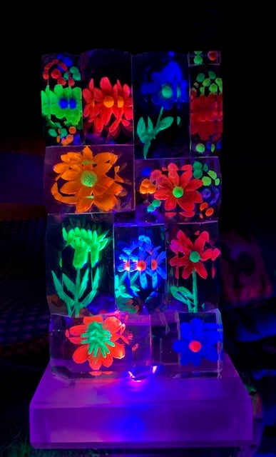 Image of Groovy Lamp (Hand carved and painted Lucite)