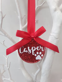 Personalised Acrylic Pet Glitter Bauble, Personalised Pet Christmas Tree Decoration, Hanging Tree De