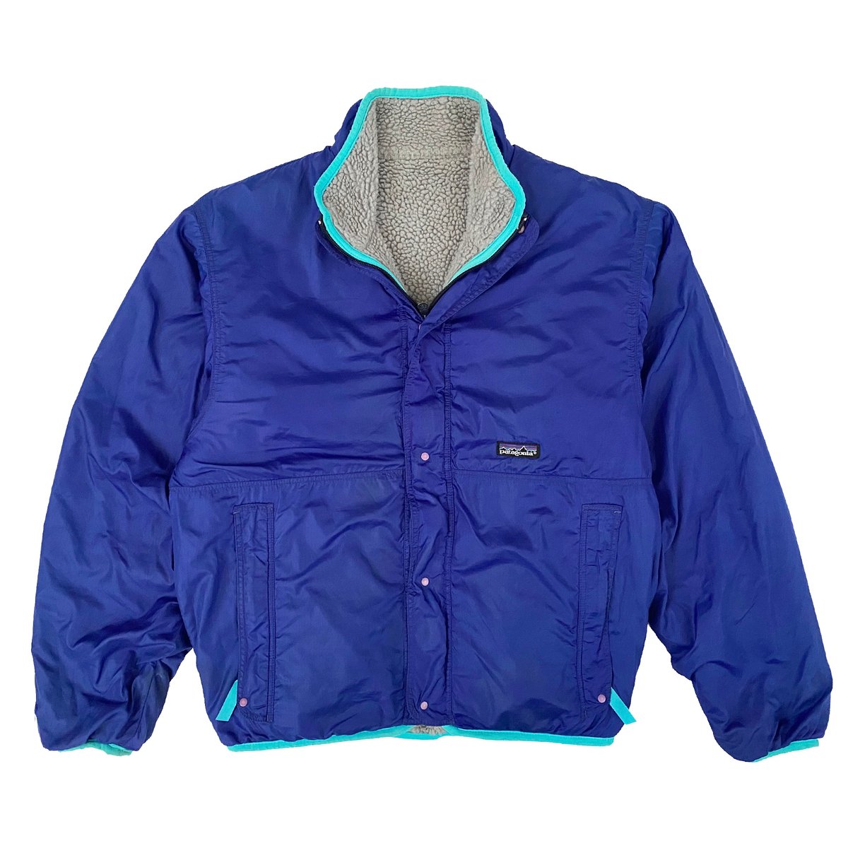 Patagonia Glissade Reversible Fleece Jacket - Grey & Blue Patagonia Glissade Reversible Fleece Jacket - Grey & Blue