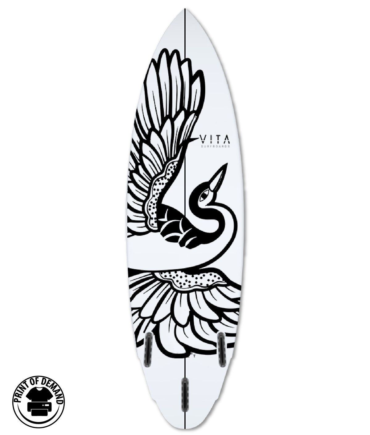 Image of Tabla de Surf Tipe ZUMWALT Black Crane