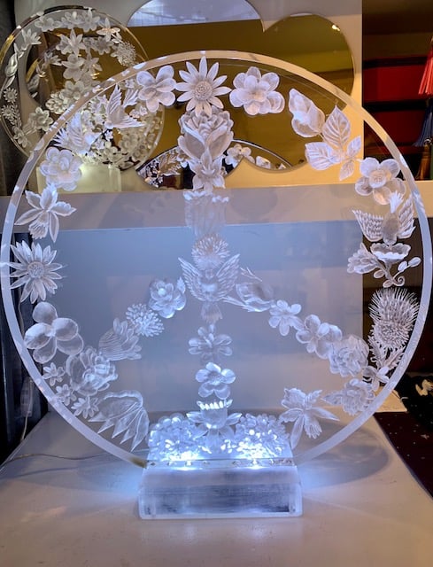 Image of Joyce Francis Large Round Light Up Peace Lamp (18"!)