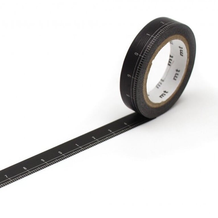 Ruler Measuring Tape Washi in Black and White - Paper Tape Great