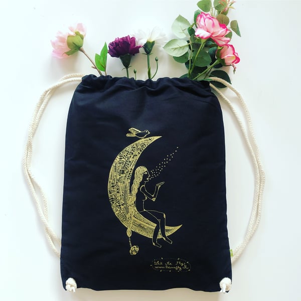 Image of Gym bag *Woman Moon*- Coton Organique