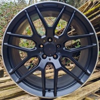 Image 1 of 20" S63S STYLE STAGGERED ALLOY WHEELS FITS 5X112 BLACK ML