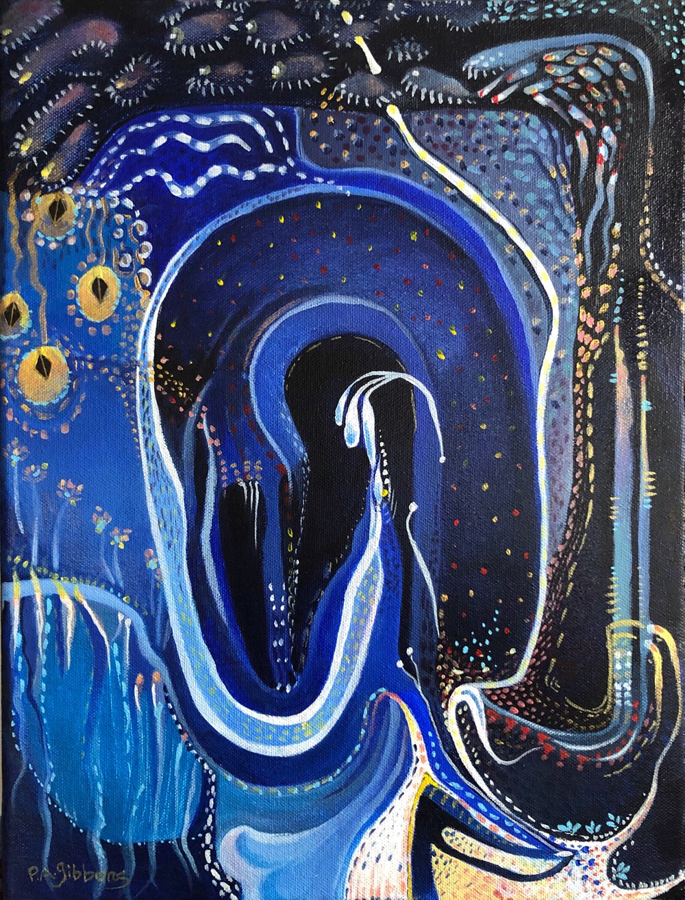 Image of Abstract Acrylic Painting BEHIND MY EYES