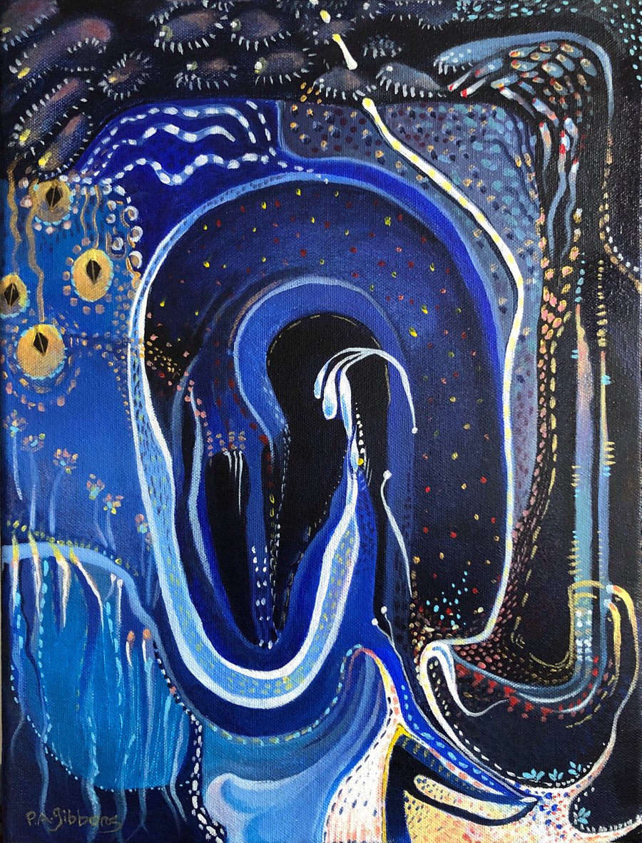 Image of Abstract Acrylic Painting BEHIND MY EYES 