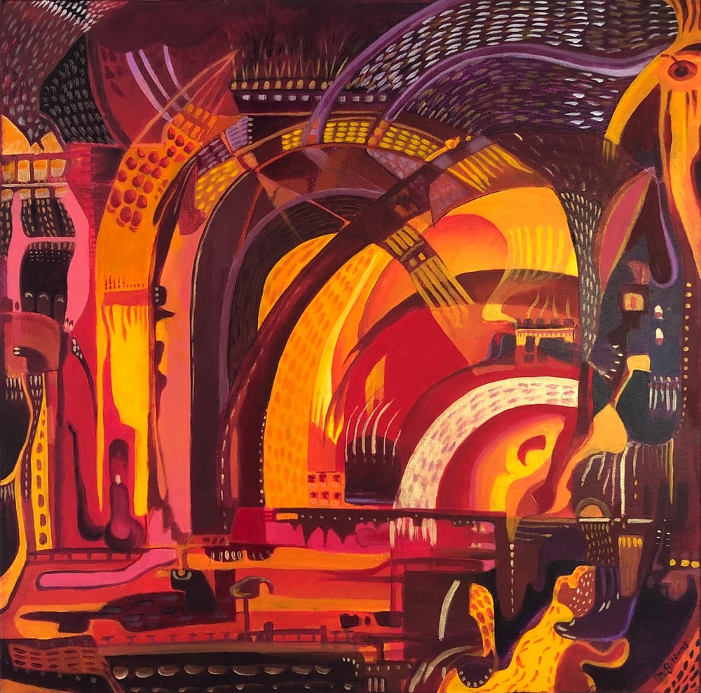 Image of Abstract Acrylic Painting INFERNO