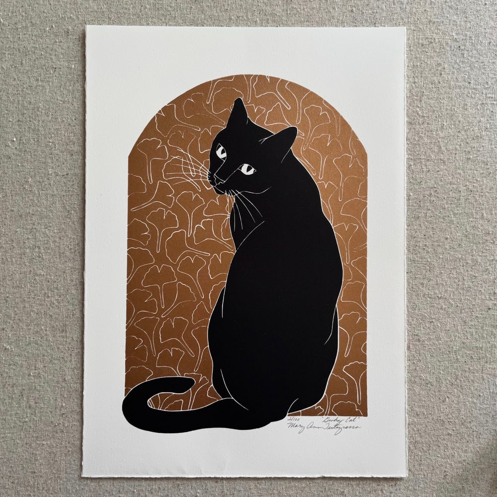 Image of Ginkgo Cat (copper) - SOLD OUT FOR NOW