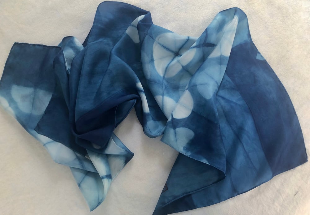 Image of Bold Floral Scarf in Indigo