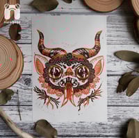 Image 1 of Krampus Lino Print - A5