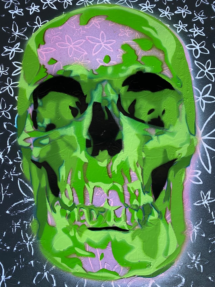 Image of green shade skull 11x14