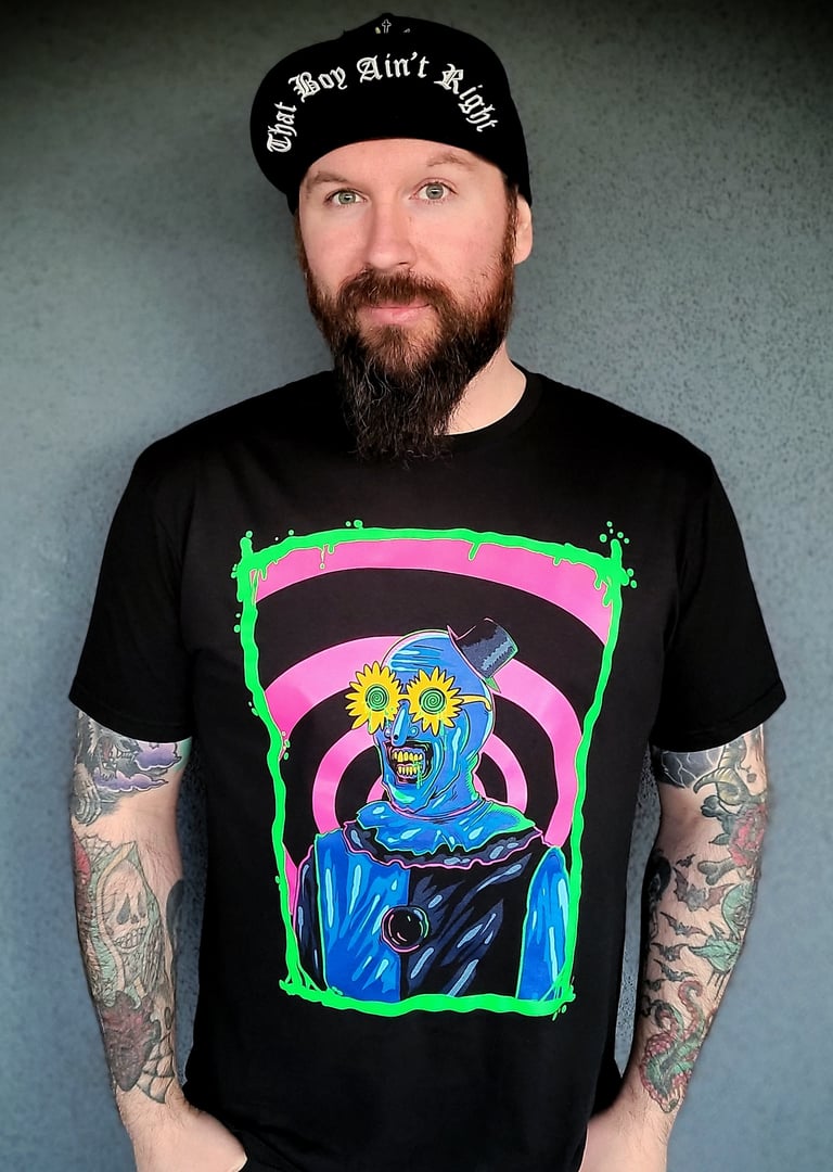 Blacklight clown T shirt Creepcake