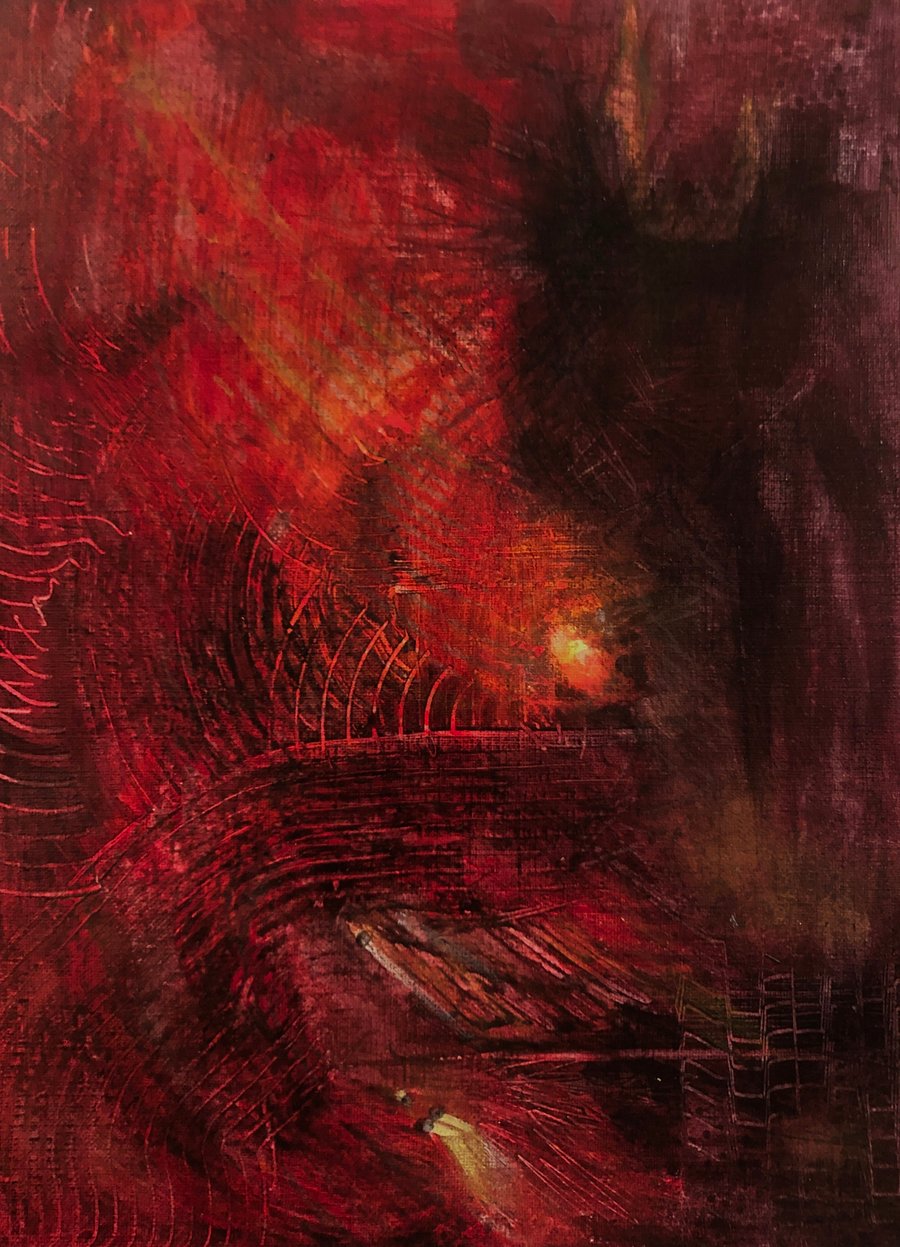 Image of Abstract Acrylic Painting THE COLOR OF WAR
