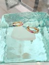 14k solid gold Hawaii rainbow hoop earrings 