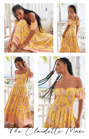 Image of Sol Print Claudette Maxi Dress. By Jaase.
