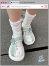 White Printing Safety Buckle Mary Jane shoes