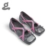 Bow Tie Ballet Flats (Pink/Grey)