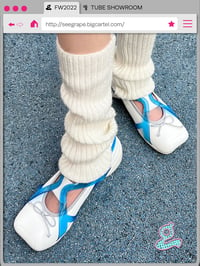 Image 2 of Bow Tie Ballet Flats (Blue/White)