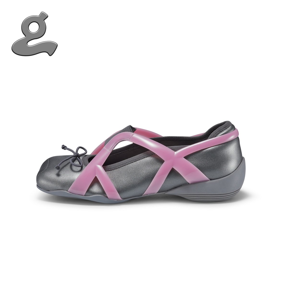 Image of Bow Tie Ballet Flats (Pink/Grey)
