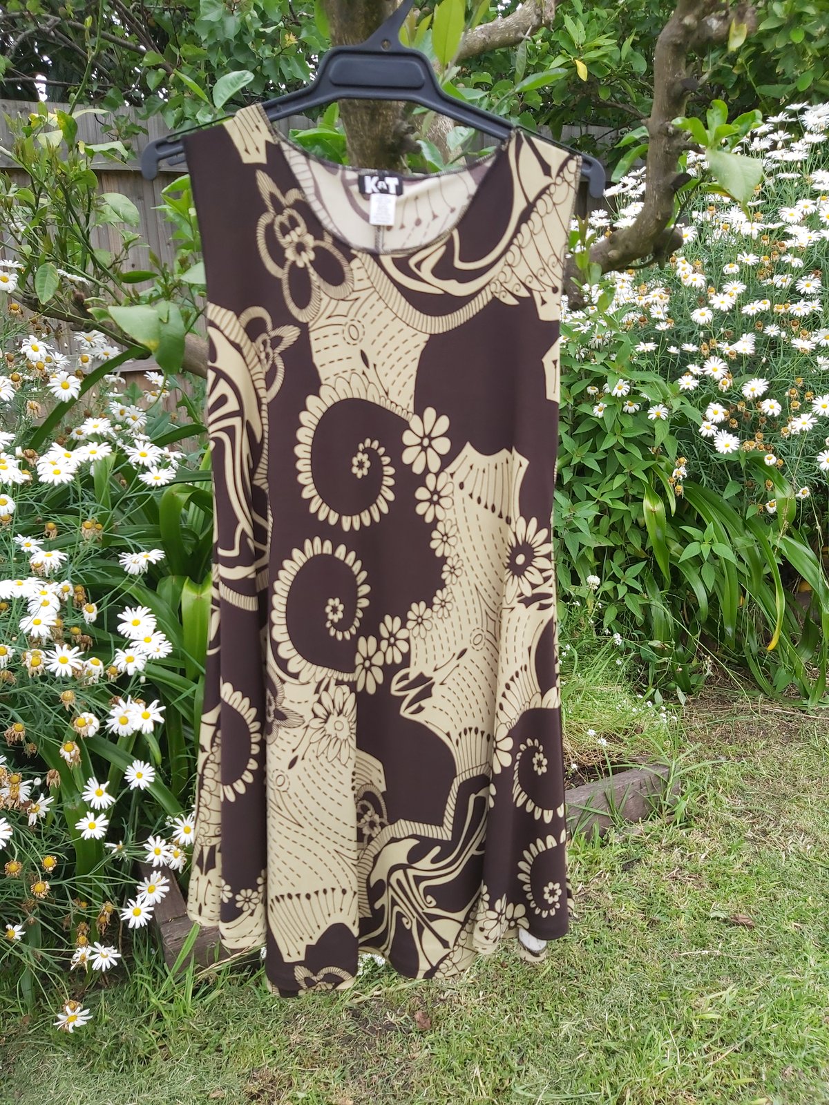 Image of Earthy floral swirl Swing top/dress